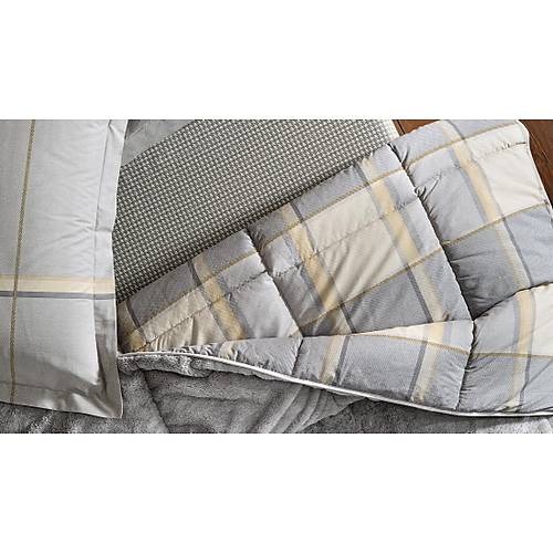 Puffy Leoni Threefy Uyku Seti Gri 195x215 ift Kiilik