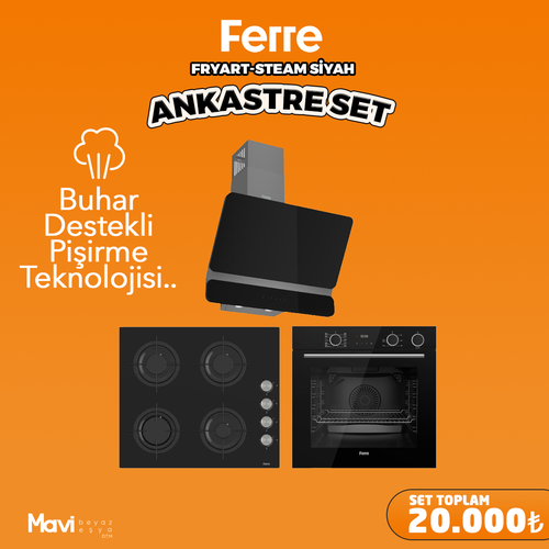 Ferre FryArt-Steam Siyah Ankastre Set