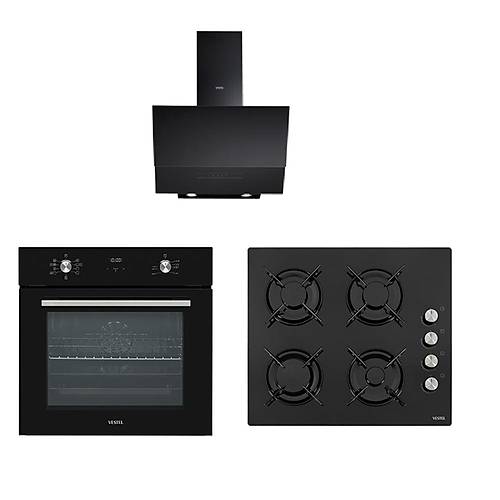 Vestel Eik Siyah Cam Ankastre Set 1