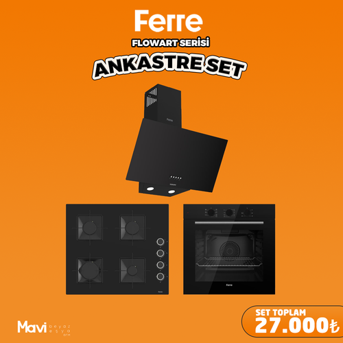 Ferre Flowart Siyah Ankastre Set