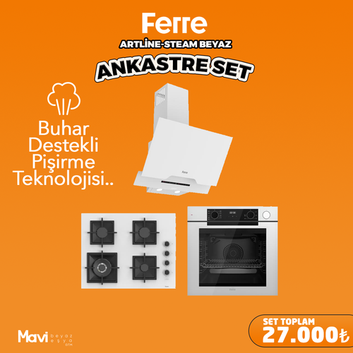 Ferre Artline Steam Beyaz Ankastre Set