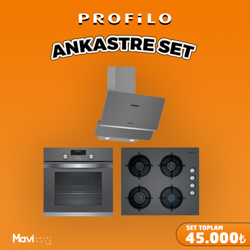 Profilo Platin Gri Star Ankastre Set