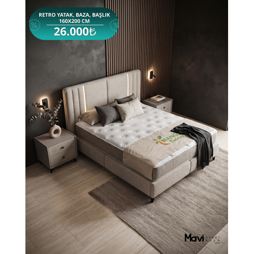 Mango 160x200 Retro Yatak Baza Ba�l�k