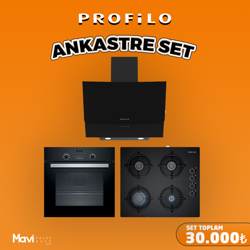 Profilo Siyah Star Ankastre Set