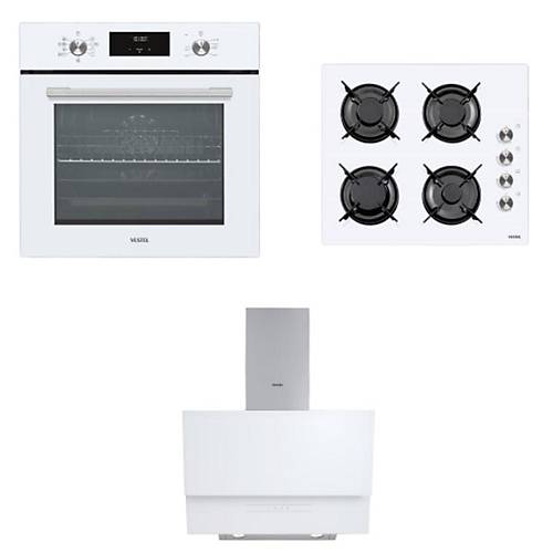 Vestel Eik Beyaz Cam Ankastre Set 1
