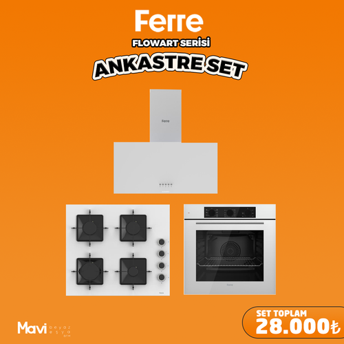 Ferre Flowart Beyaz Ankastre Set