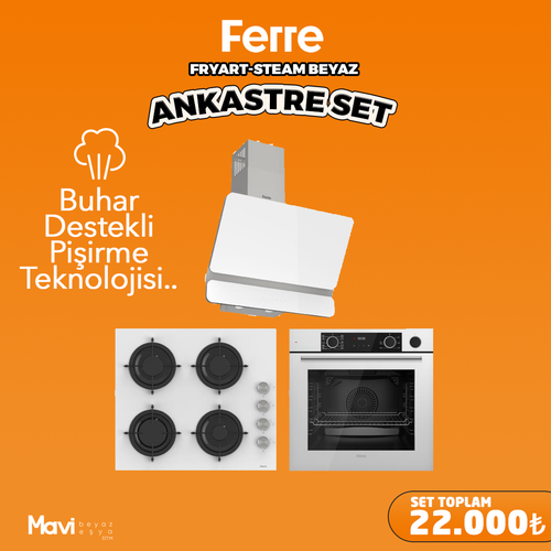 Ferre FryArt-Steam Beyaz Ankastre Set