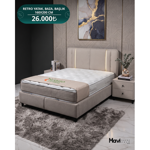 Mango 160x200 Retro Yatak Baza Ba�l�k