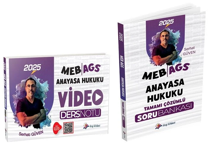 Dizgi 2025 MEB AGS Anayasa Hukuku Video Ders Notu + Soru Bankası 2 li Set - Serhat Güven Dizgi Kitap
