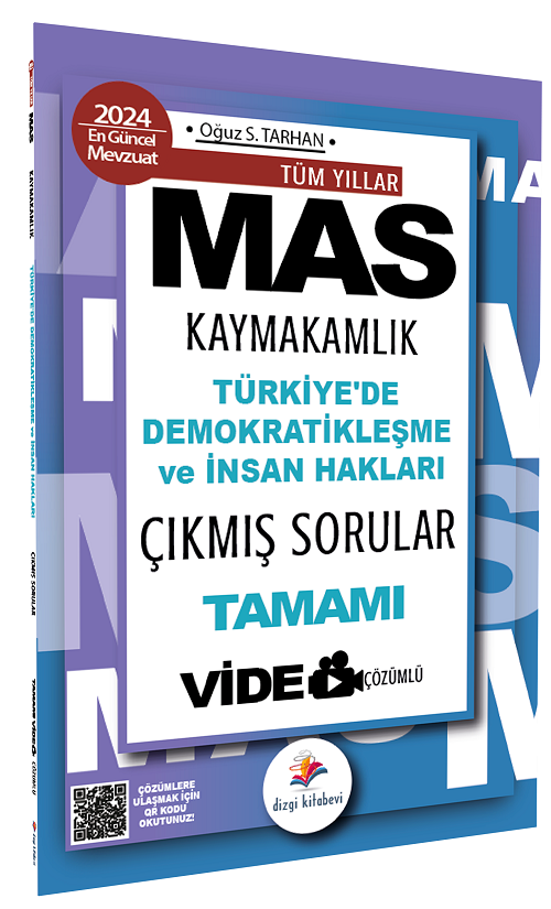Dizgi Kitap 2024 MAS Kaymakamlık Türkiyede Demokratikleşme ve İnsan Hakları Çıkmış Sorular Video Çözümlü Dizgi Kitap Yayınları
