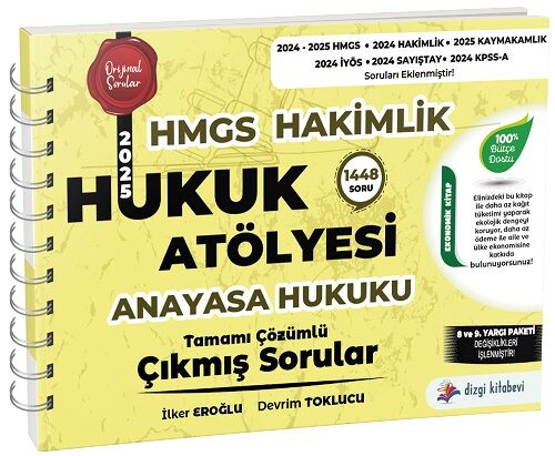 Dizgi Kitap Yayınları HMGS Hakimlik Anayasa Hukuku Hukuk Atölyesi Çıkmış Sorular Çözümlü