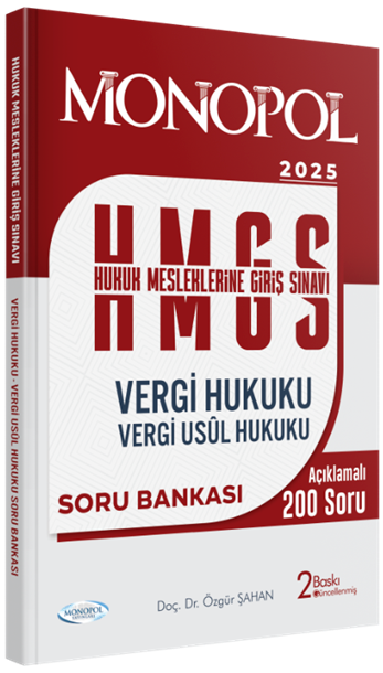 Monopol 2025 HMGS Vergi Hukuku, Vergi Usul Hukuku Soru Bankası - Özgür Şahan Monopol Yayınları