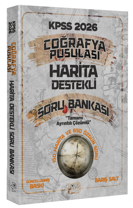 CBA Yayınları 2026 KPSS Coğrafya Pusulası Harita Destekli Soru Bankası - Barış Salt CBA Yayınları