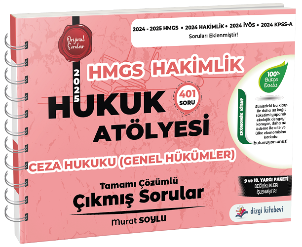 Süper Fiyat!! Dizgi Kitap 2025 Hukuk Atölyesi HMGS Hakimlik Ceza Hukuku Genel Hükümler Çıkmış Sorular Çözümlü Murat Soylu
