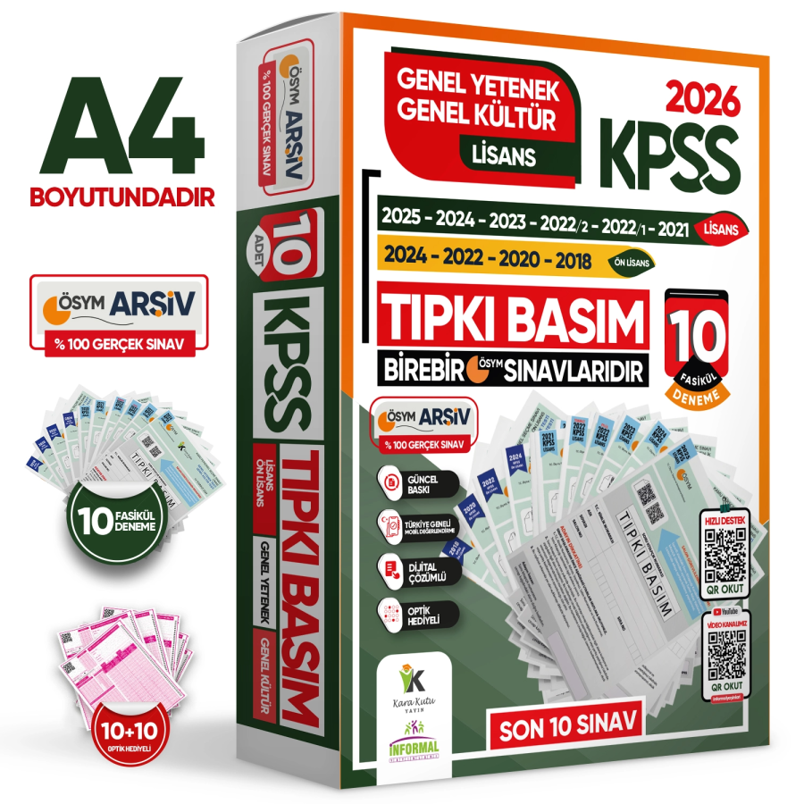 İnformal Yayınları 2026 KPSS Lisans Genel Yetenek Genel Kültür Tıpkı Basım 10'lu Türkiye Geneli Fasikül Deneme