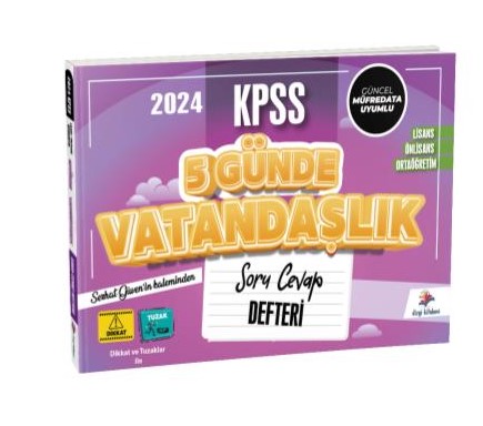 Dizgi Kitap KPSS Vatandaşlık 5 Günde Soru Cevap Defteri 2024