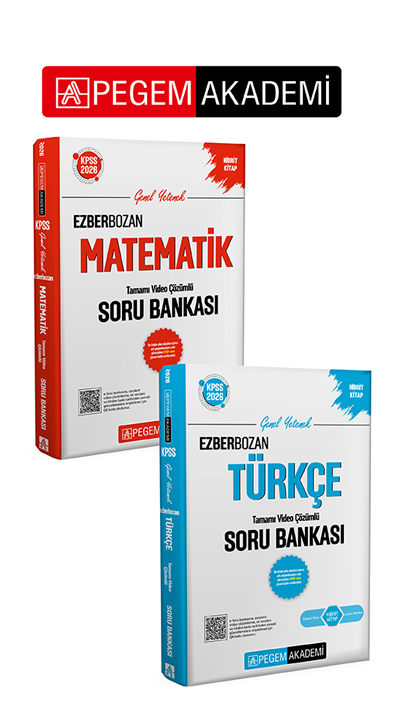 PEGEM AKADEMİ 2026 Kpss Genel Yetenek Türkçe + Matematik EzberbozanTamamı Video Çözümlü Soru Bankası Seti (2 Kitap)