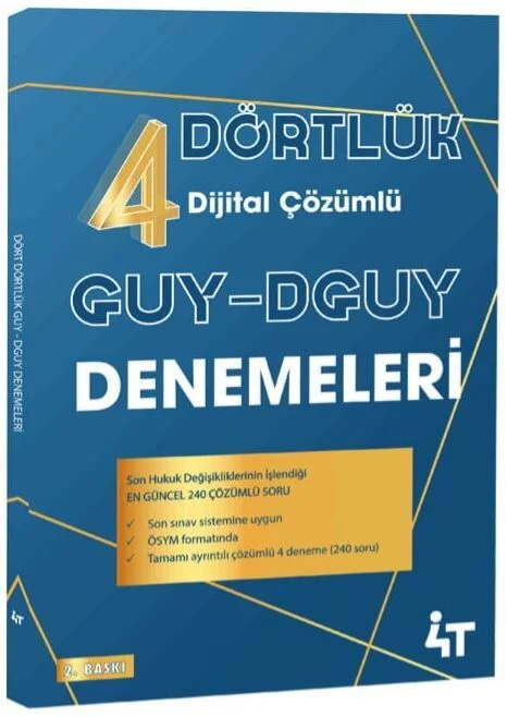 4T Yayınları GUY DGUY Dört Dörtlük 4 Deneme Çözümlü 4T Yayınları