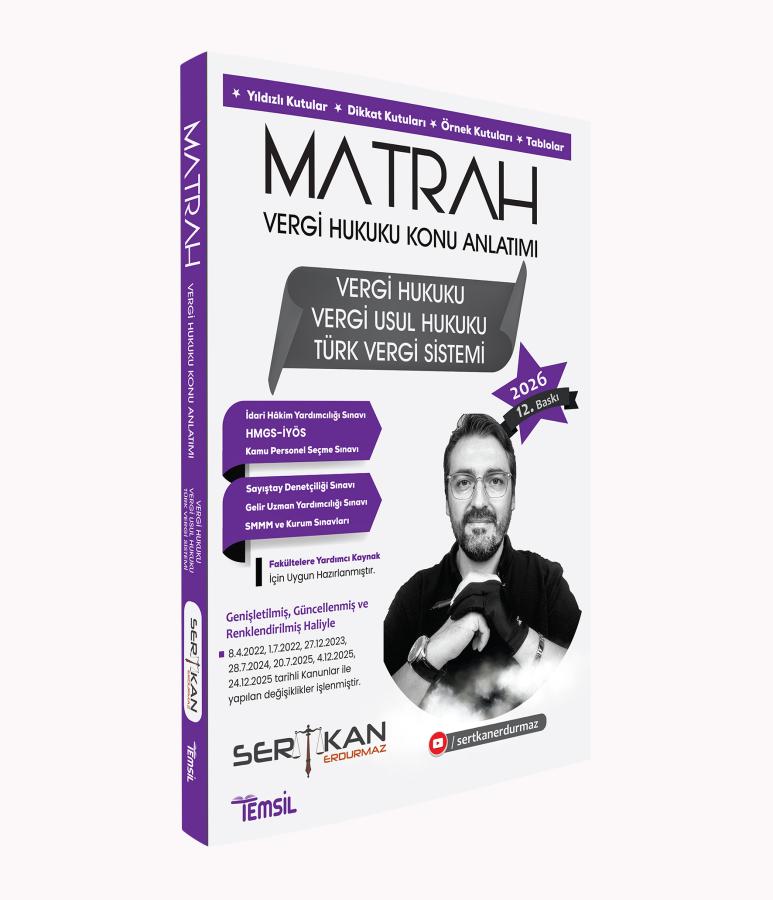 Temsil Kitap  MATRAH Vergi Hukuku Konu Anlatımı Sertkan Erdurmaz