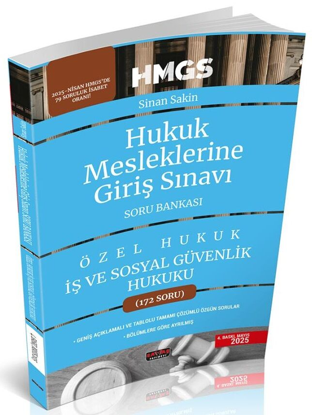 Savaş Yayınları 2025 HMGS İş ve Sosyal Güvenlik Hukuku Soru Bankası Sinan Sakin