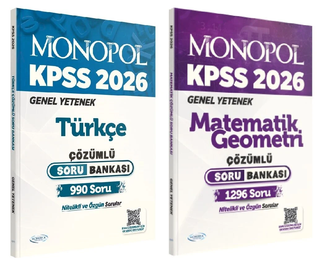 Monopol 2026 KPSS Türkçe + Matematik Soru Bankası 2 li Set Monopol Yayınları