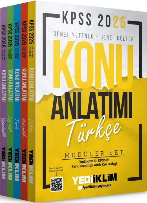 Yediiklim Yayınları 2026 KPSS Genel Yetenek - Genel Kültür Konu Anlatımı Modüler Set ( 5 Kitap)