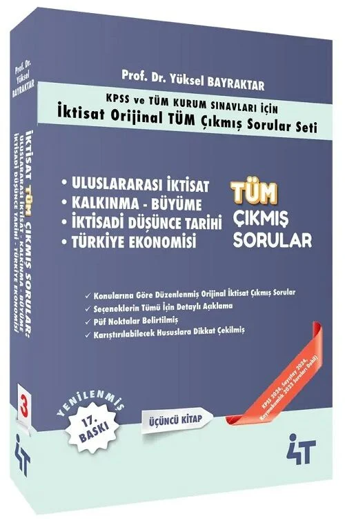 4T Yayınları İktisat Çıkmış Sorular Üçüncü Kitap Yüksel Bayraktar