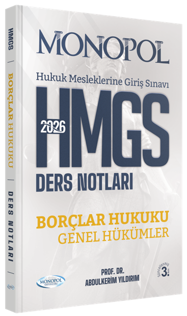Monopol Yayınları 2026 HMGS Borçlar Hukuku Genel Hükümler Ders Notları Abdulkerim Yıldırım