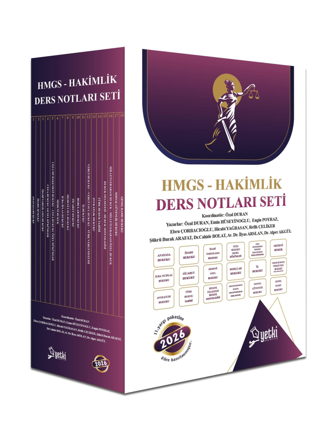 Yetki Yayınları 2026 ÇSA HMGS ve Hakimlik Ders Notu Seti
