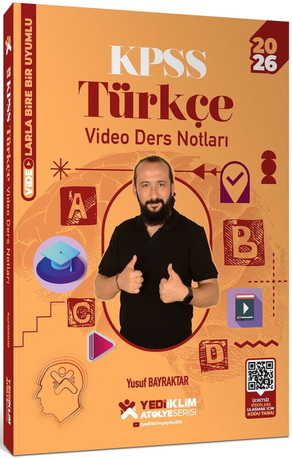 Yediiklim Yayınları 2026 KPSS Genel Yetenek Atölye Serisi Türkçe Video Ders Notları Yusuf Bayraktar Yediiklim
