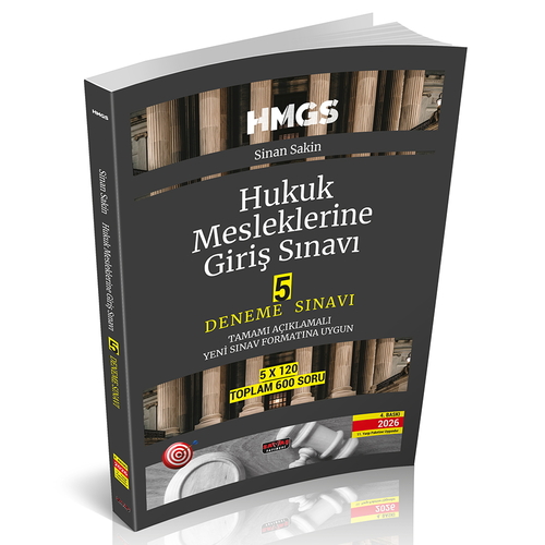 HMGS Hukuk Mesleklerine Giriş Sınavı 5 Deneme Sınavı Sinan Sakin Savaş Kitap