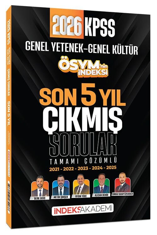 İndeks Akademi 2026 KPSS Genel Yetenek Genel Kültür ÖSYM nin İndeksi Çıkmış Sorular Son 5 Yıl Çözümlü İndeks Akademi Yayıncılık