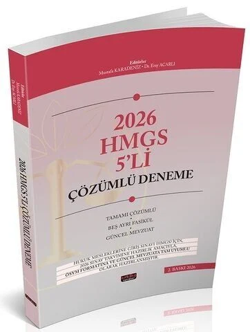Süper Fiyat!! Savaş 2026 HMGS HUKAL 5 Deneme Çözümlü - Mustafa Karadeniz Savaş Yayınları
