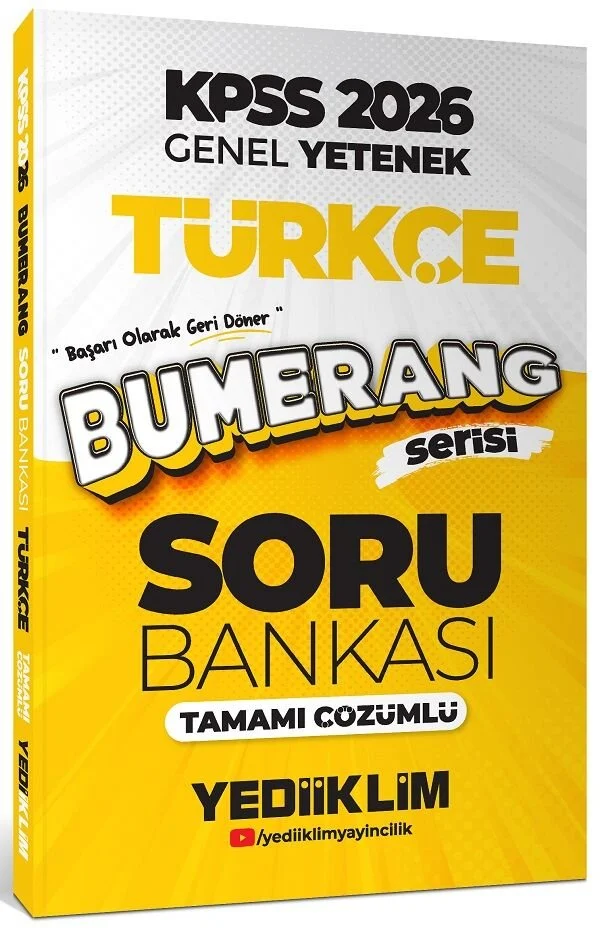 Yediiklim 2026 KPSS Türkçe Bumerang Soru Bankası Çözümlü Yediiklim Yayınları