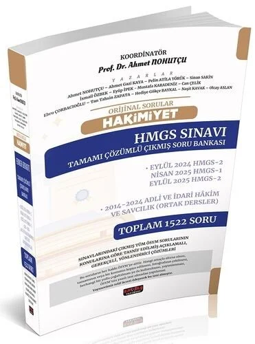 Savaş 2026 Orijinal Sorular HAKİMİYET HMGS Çıkmış Soru Bankası Çözümlü - Ahmet Nohutçu Savaş Yayınları