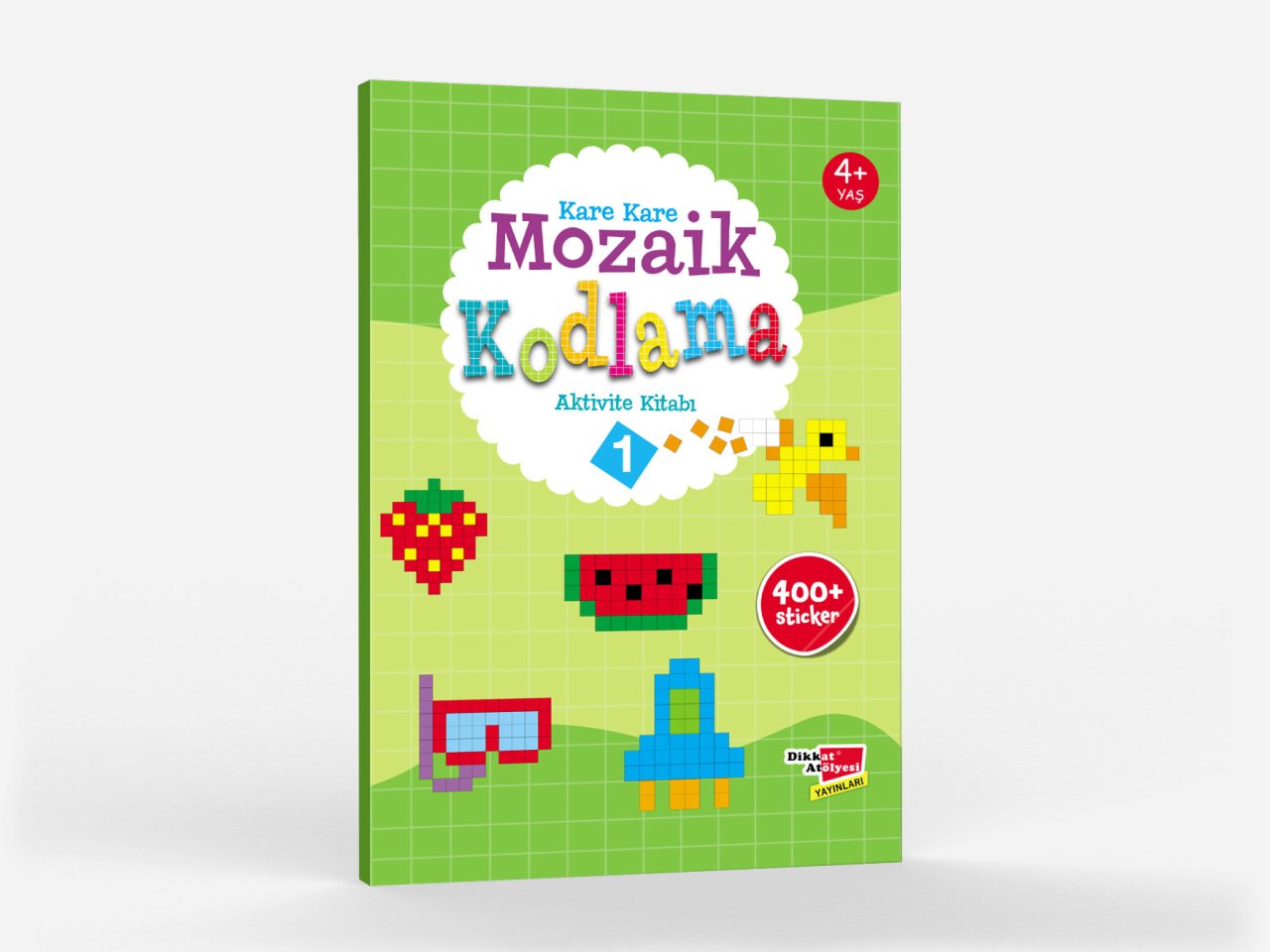 Okul Öncesi Stickerli Kare Kare Mozaik Kodlama 1. Seviye Dikkat Atölyesi Yayınları