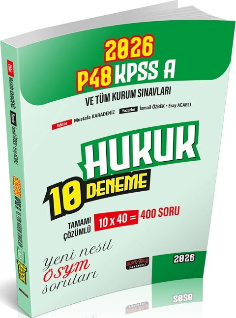 Savaş Yayınları 2026 P48 KPSS A Grubu Hukuk 10 Deneme Tamamı Çözümlü Mustafa Karadeniz, Tuğrahan Öztürk, Asena Kılıç