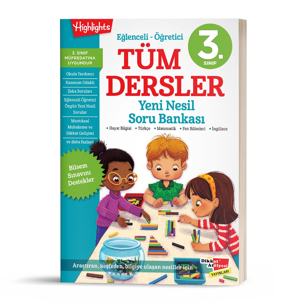 3. Sınıf Tüm Dersler Yeni Nesil Soru Bankası Dikkat Atölyesi Yayınları