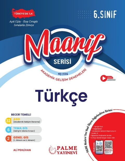 Palme Yayınları 6. Sınıf Maarif Serisi Türkçe Haftalık Deneme Ali Pehlivan