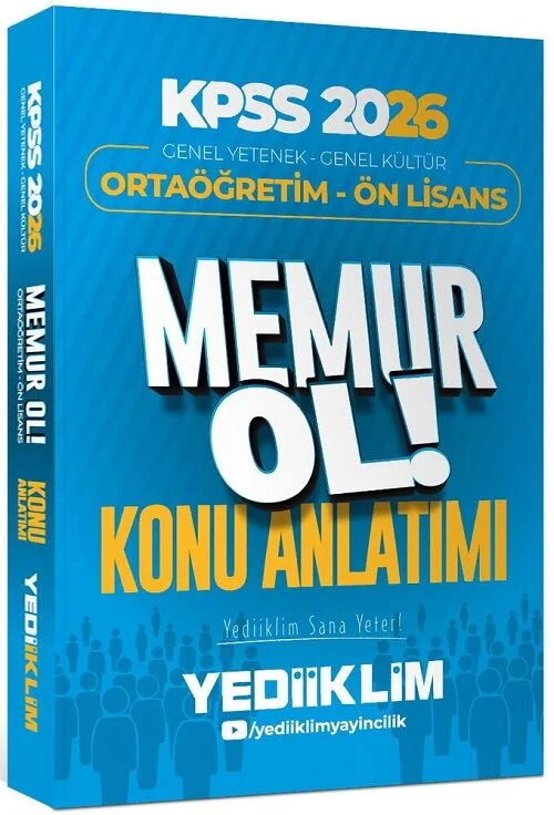 Yediiklim 2026 KPSS Lise Ortaöğretim Ön Lisans MEMUR OL Konu Anlatımlı Tek Kitap Yediiklim Yayınları