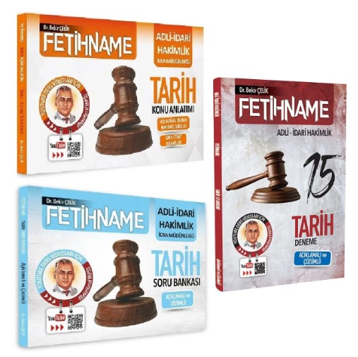 Bekir Çelik Adli İdari Hakimlik İcra Müdürlüğü FETİHNAME Tarih Konu + Soru + 15 Deneme 3lü Set