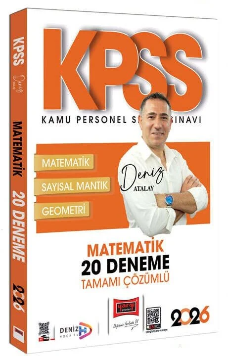 Yargı Yayınları 2026 KPSS Tamamı Çözümlü Matematik 20 Deneme Deniz Atalay