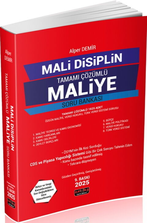 Savaş Yayınları 2025 Mali Disiplin Maliye Soru Bankası Alper Demir Savaş Yayınevi