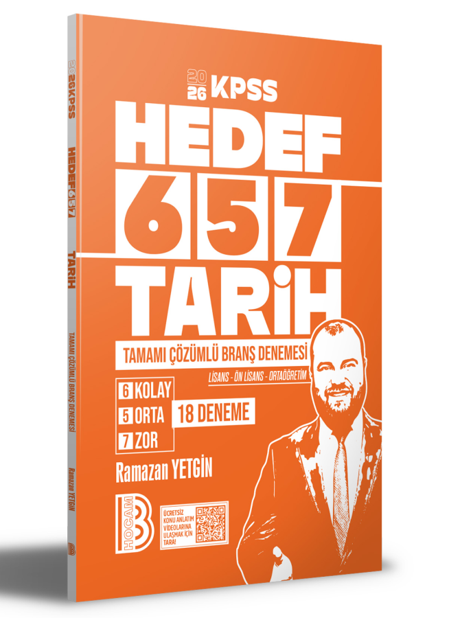 Benim Hocam Yayınları 2026 KPSS Tarih Tamamı Çözümlü 18 Deneme Ramazan Yetgin