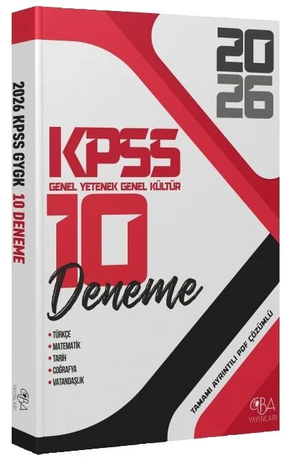 CBA Yayınları 2026 KPSS Genel Yetenek Genel Kültür 10 Deneme Çözümlü
