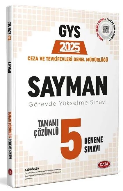 Data 2025 GYS Ceza ve Tevkifevleri Sayman 5 Deneme Çözümlü Görevde Yükselme Data Yayınları