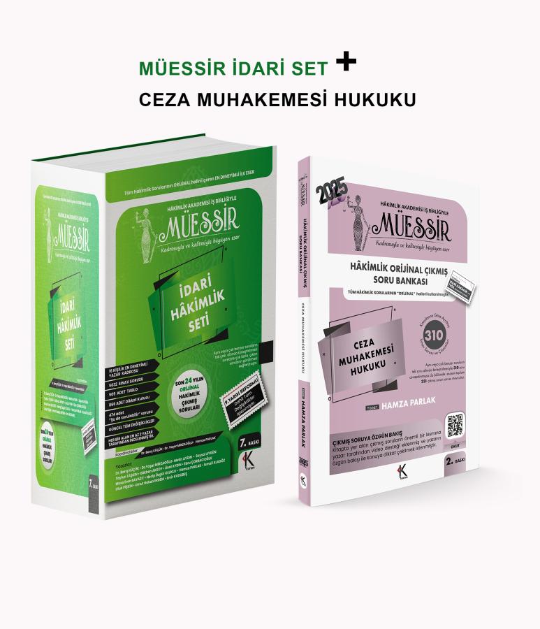 Müessir İdari Yargı Ön Sınavına Hazırlık Set (İYÖS) MÜESSİR İdari Hakimlik Seti + Ceza Muhakemesi Hukuku
