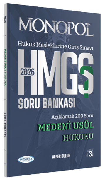 Monopol Yayınları 2026 HMGS Medeni Usul Hukuku Soru Bankası Alper Bulur