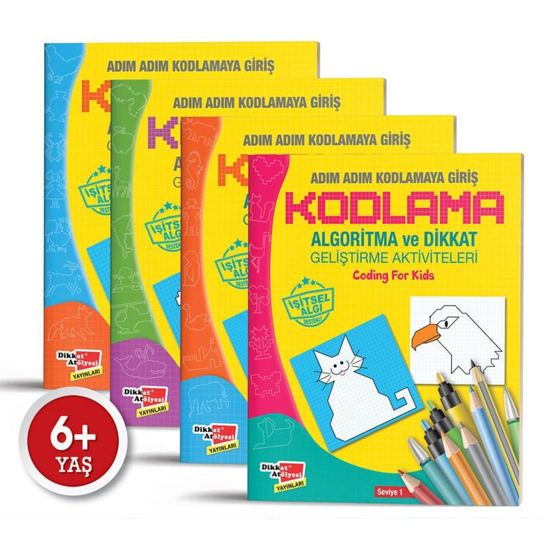 Algoritma Temelli Adım Adım Kodlama 4'lü Set Dikkat Atölyesi Yayınları