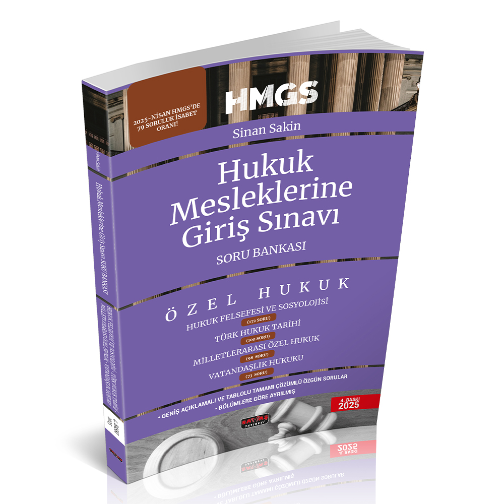 HMGS Hukuk Felsefesi ve Sosyolojisi Türk Hukuk Tarihi Milletlerarası Özel Hukuk Soru Bankası Savaş Yayınları Mayıs 2025